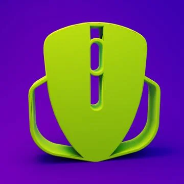 Green Computer mouse gaming icon isolated on purple-blue background. Optica.. Illustrazione stock