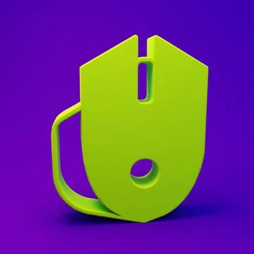 Green Computer mouse gaming icon isolated on purple-blue background. Optica.. Stock Illustration