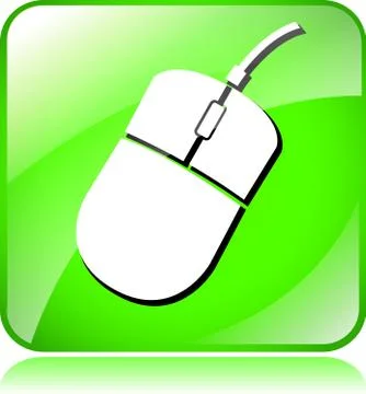 Green computer mouse icon Stock Illustration