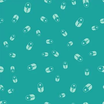 Green Computer mouse icon isolated seamless pattern on green background. Op.. Illustrazione stock