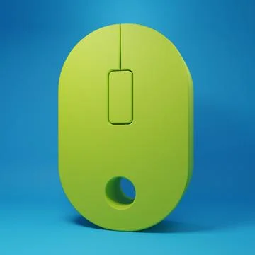 Green Computer mouse icon isolated on blue background. Optical with wheel s.. 스톡 일러스트
