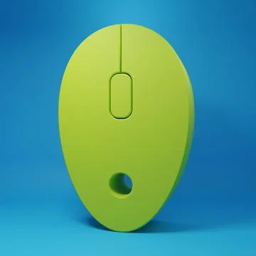 Green Computer mouse icon isolated on blue background. Optical with wheel s.. Stock Illustration