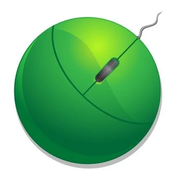 Green computer mouse vector illustration 스톡 일러스트