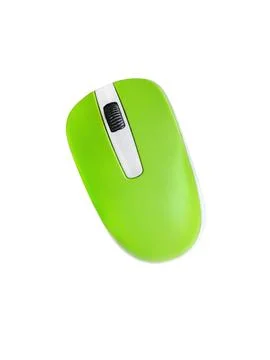 Green computer mouse on a white background Stock Photos
