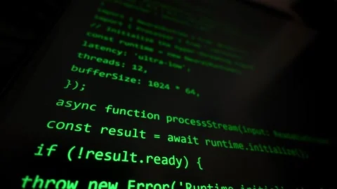 Green Computer Programming Code Scrolling on Screen for Neural Runtime Setup 스톡 동영상 334727042