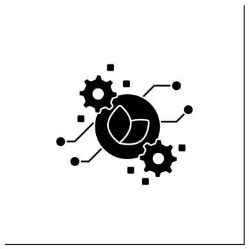 Green computing glyph icon Stock Illustration