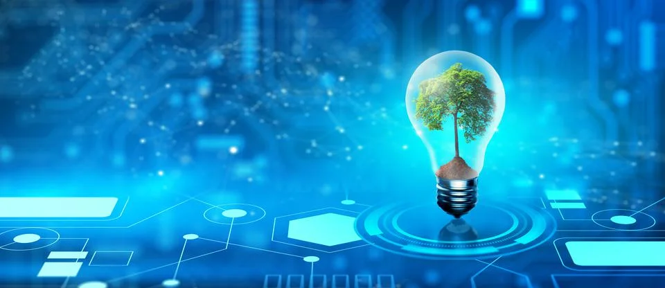 Green Computing, Green Technology, Green IT, csr, and IT ethics Concept. Stock Illustration