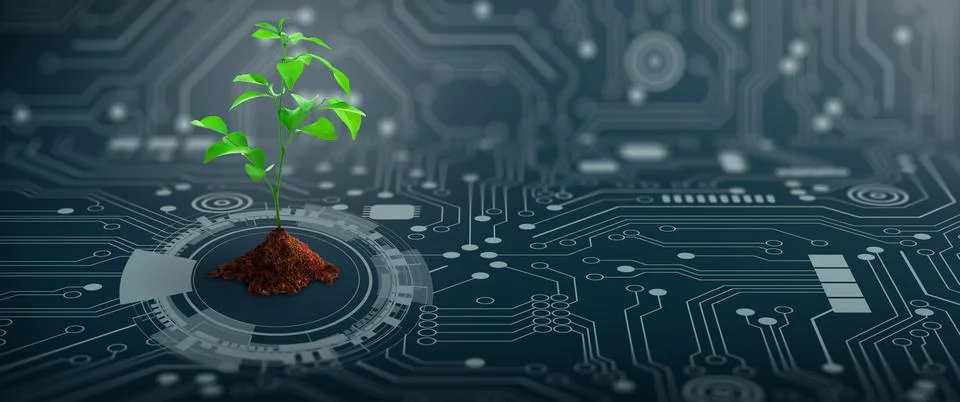 Green Computing, Green Technology, Green IT, csr, and IT ethics Concept. Stock Illustration