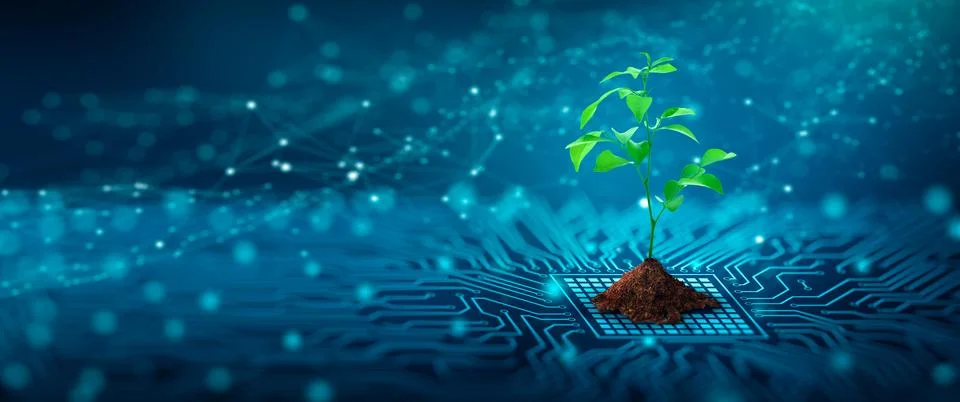 Green Computing, Green Technology, Green IT, csr, and IT ethics Concept. Stock Illustration