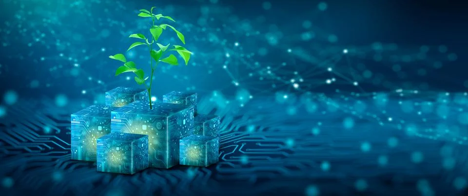 Green Computing, Green Technology, Green IT, csr, and IT ethics Concept. Stock Illustration