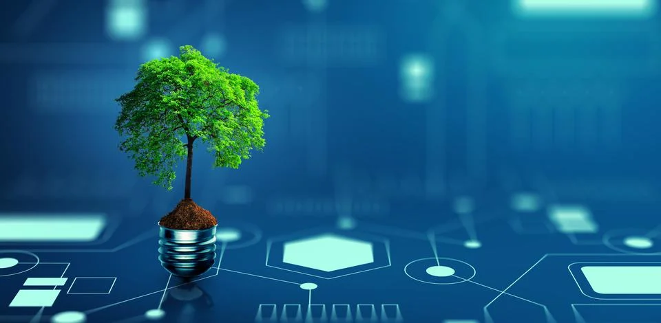 Green Computing, Green Technology, Green IT, csr, and IT ethics Concept. 库存照片