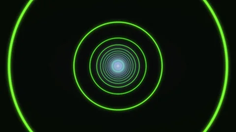 Green concentric circles on a dark background create a visual effect Stock Footage 337301733