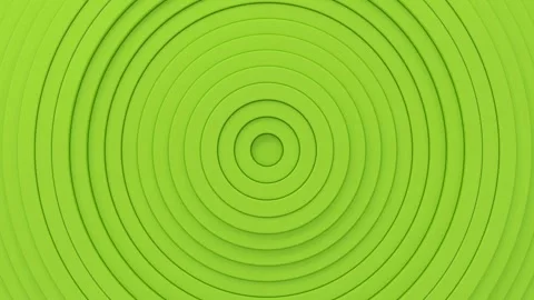 Green concentric circles moving in a 3d hypnotic animation Video stock 333836670
