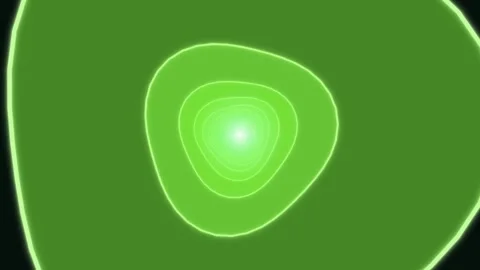 Green concentric shapes create a glowing light effect in a design Stock Footage 337238664