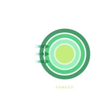 Green Concentric Target Symbol on White Background Stock Illustration