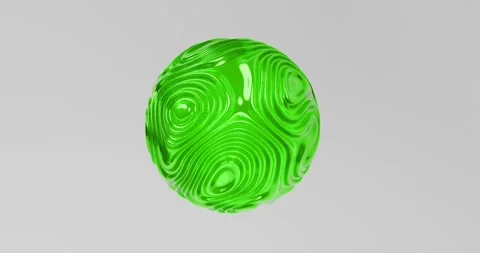 Green Concentric Wavy Sphere Loop 4K Stock Footage 324777519