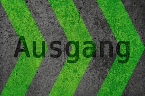 Green concrete arrows exit Stock Photos