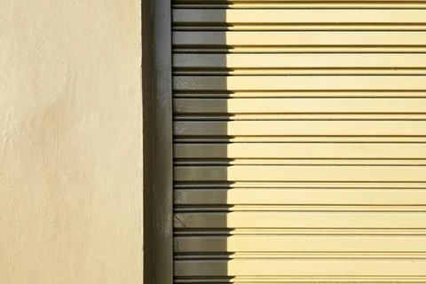 Green Concrete Pole and Foldable Door with Shadow and Light. Stock Illustration