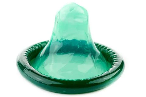 Green condom Stock Photos