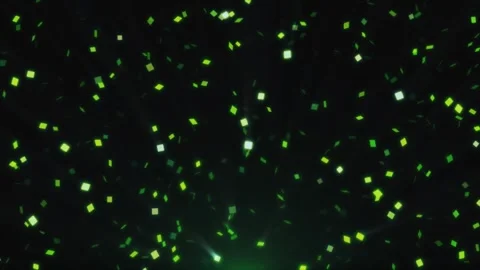 Green confetti on an black background. Particles glitter shimmers and sparkle. Video stock 277925708