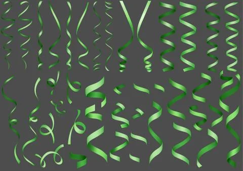 Green Confetti Collection Stock Illustration