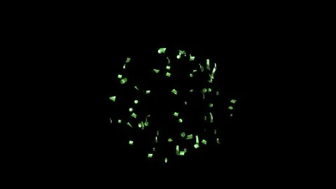 Green Confetti explodes on a black background Stock Photos