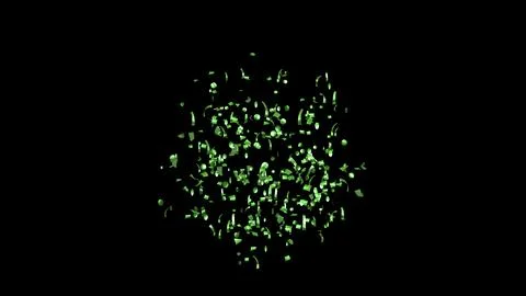 Green Confetti explodes on a black background Stock Photos