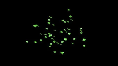 Green Confetti explodes on a black background Stock Photos