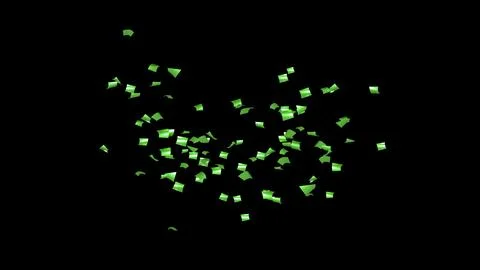 Green Confetti explodes on a black background Stock Photos