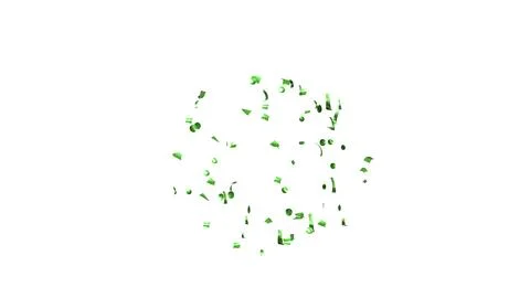 Green Confetti explodes on a white background 스톡 사진