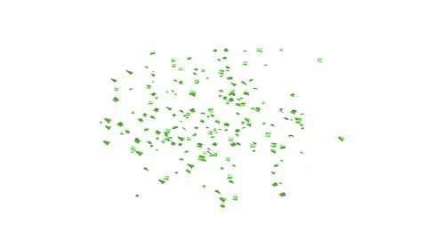 Green Confetti explodes on a white background 스톡 사진