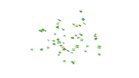 Green Confetti explodes on a white background Stock Photos
