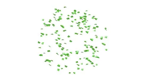 Green Confetti explodes on a white background 스톡 사진