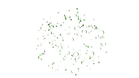 Green Confetti explodes on a white background Stock Photos