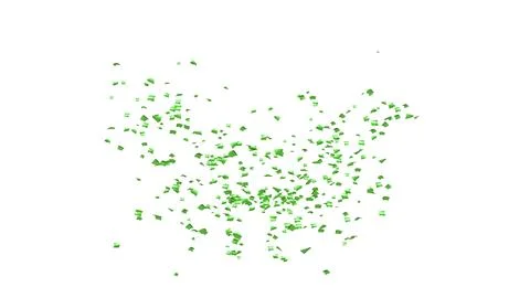 Green Confetti explodes on a white background 스톡 사진
