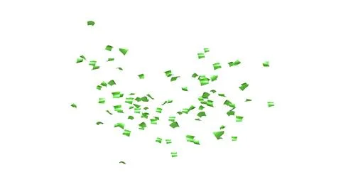 Green Confetti explodes on a white background Stock Photos