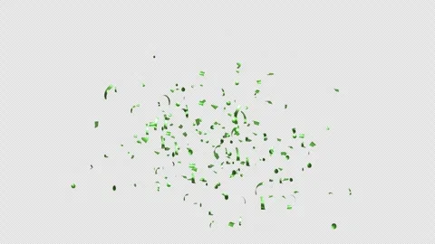 Green Confetti Explosion on Alpha channel.  Stock Footage 278864985