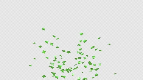 Green Confetti Explosion on Alpha channel.  Stock Footage 278865462
