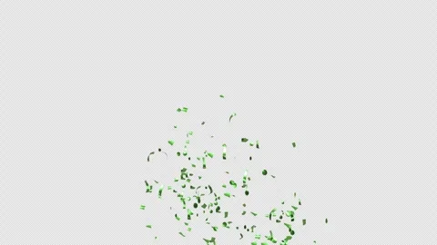 Green Confetti Explosion on Alpha channel.  Stock Footage 278866734