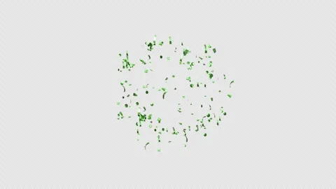 Green Confetti Explosion on Alpha channel.  Stock Footage 279036475
