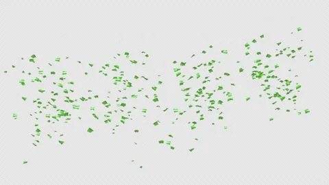 Green Confetti Explosion on Alpha channel.  Stock Footage 279904541