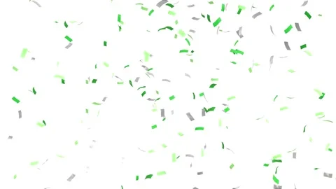 Green confetti explosion on white background Vidéo 279837533