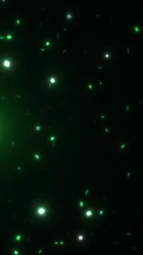 Green confetti falling against a black night sky Stock Illustration