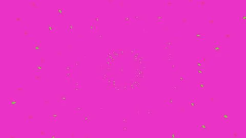 Green confetti falling on a bright pink background イラスト素材