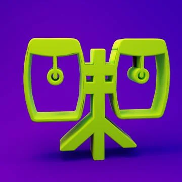 Green Conga drums icon isolated on purple-blue background. Musical instrume.. Stock Illustration