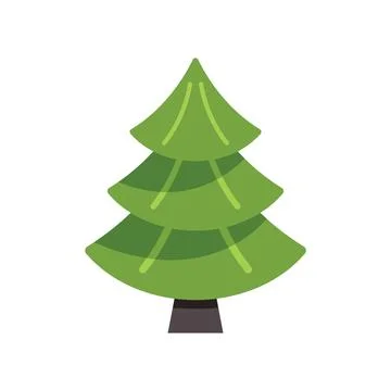 Green coniferous tree growing in forest Stock Illustration