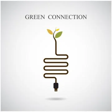Green connection concept. green environment sign Illustrazione stock