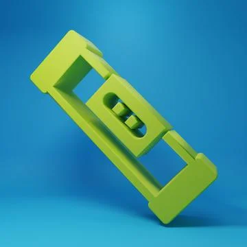 Green Construction bubble level icon isolated on blue background. Waterpas,.. Stock Illustration
