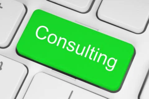 Green consulting button . Illustrazione stock