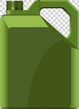 Green container with handle used to store liquid, typically water, gasoline.. Stock Illustration